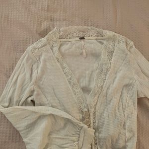 Free People cropped white shirt